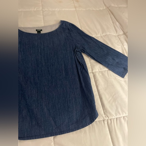 J.Crew 3/4 Sleeve Denim Smock Shirt Womens size 8 - Picture 5 of 5